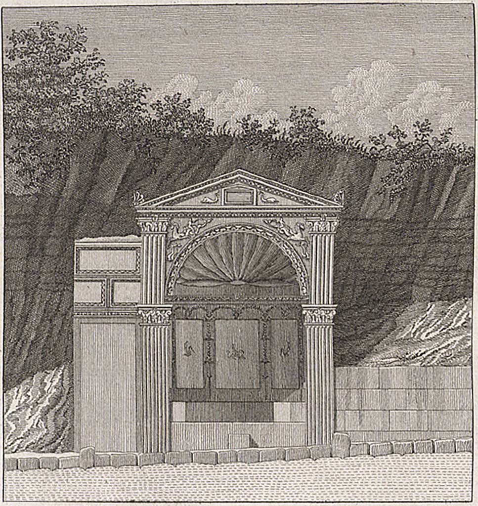 HGE09 Pompeii 1824 Drawing Of Tomb With HGE08 To Right See Mazois F